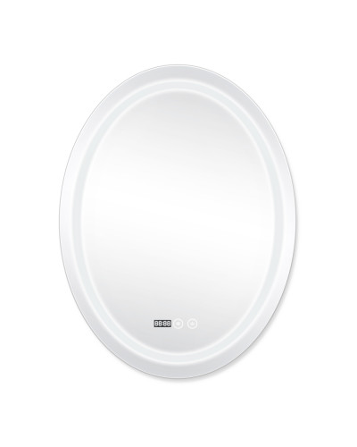 Зеркало Qtap Mideya (DC-F801) 600х800 с LED-подсветкой Touch, с антизапотеванием, с часами, диммером, рег. яркости QT2078F801W