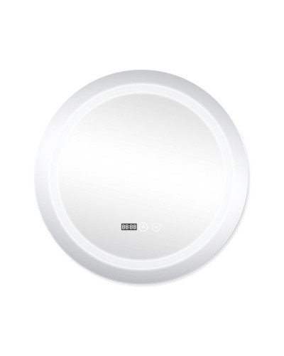 Зеркало Qtap Mideya (DC-F803) R600 с LED-подсветкой Touch, с антизапотеванием, с часами, диммером, рег. яркости QT2078F803W
