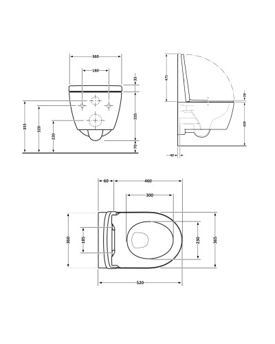Унитаз подвесной Qtap Jay безободковый с сиденьем Soft-close QT07335176W
