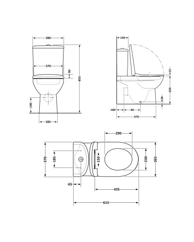 Унитаз-компакт Qtap Stork/Swan безободковый с сиденьем Soft-close QT15222179W