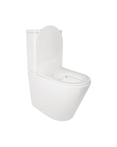 Унитаз-компакт Qtap Stork/Swan безободковый с сиденьем Soft-close QT15222179W