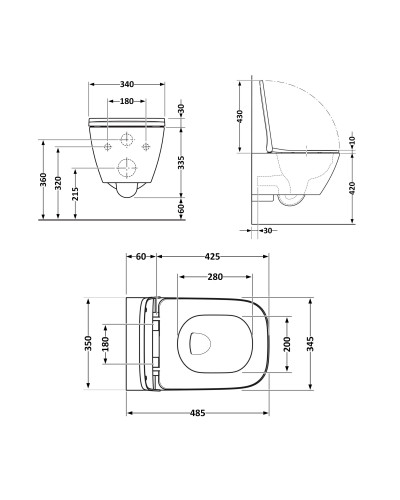 Унитаз подвесной Qtap Tern безободковый с сиденьем Soft-close QT1733052ERW