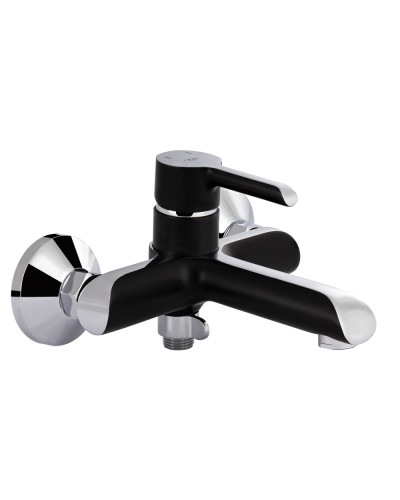 Смеситель для ванны Qtap Grand (c душевым гарнитуром) QTGRABCR006 Chrome/Black