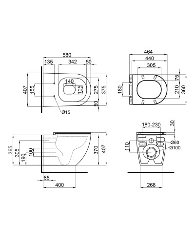 Унитаз подвесной Qtap Robin безободковый с сиденьем Soft-close QT13332141ERW