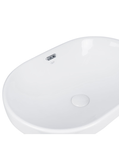 Раковина Qtap Leo 590x400x170 White с донным клапаном QT11114028W