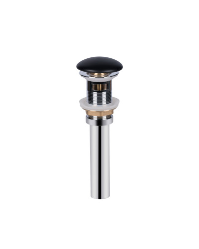 Донный клапан для раковины Qtap PU03O 225х70х70 Matt black с переливом