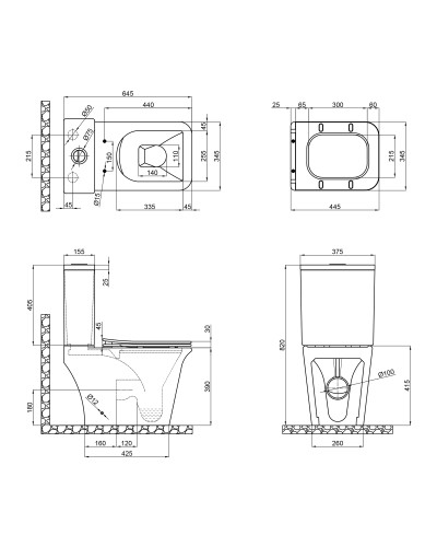 Бачок для унитаза Qtap Kalao QT08221213AW1