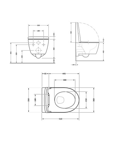 Унитаз подвесной Qtap Scorpio безободковый Ultra Quiet с сиденьем Soft-close QT14332380AW