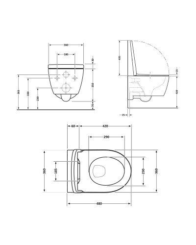 Унитаз подвесной Qtap Jay безободковый Ultra Quiet с сиденьем Soft-close QT07335177W