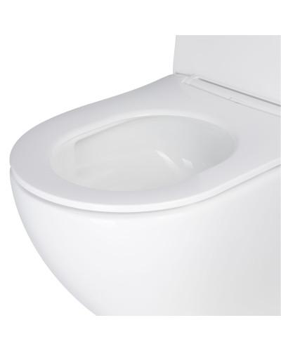 Унитаз подвесной Qtap Jay безободковый Ultra Quiet с сиденьем Soft-close QT07335177W