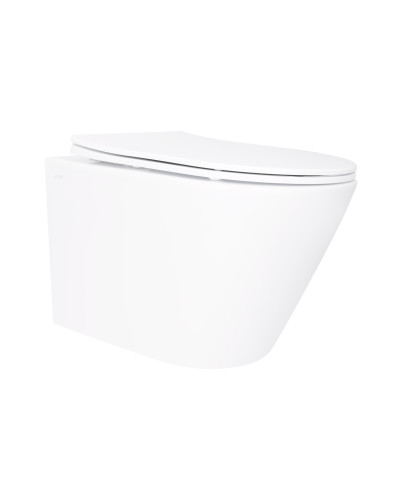 Унитаз подвесной Qtap Swan безободковый Ultra Quiet с сиденьем Soft-close QT16335179W
