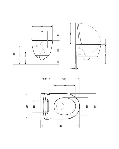 Унитаз подвесной Qtap Swan безободковый Ultra Quiet с сиденьем Soft-close QT16335179W