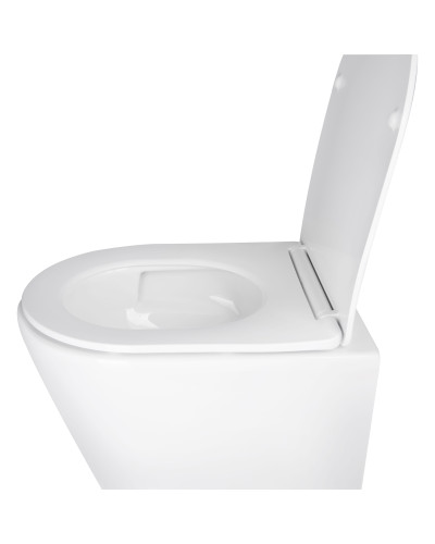 Унитаз подвесной Qtap Swan безободковый Ultra Quiet с сиденьем Soft-close QT16335179W