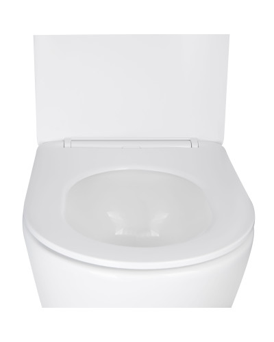 Унитаз подвесной Qtap Swan безободковый Ultra Quiet с сиденьем Soft-close QT16335179W