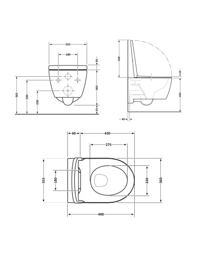 Унитаз подвесной Qtap Taurus безободковый с сиденьем Soft-close QT2433084EUQW
