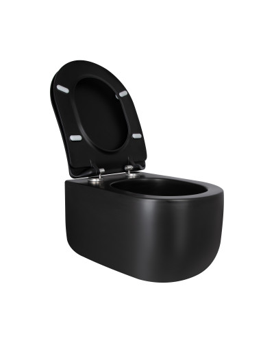 Унитаз подвесной Qtap Taurus безободковый с сиденьем Soft-close QT2433084EUQMB