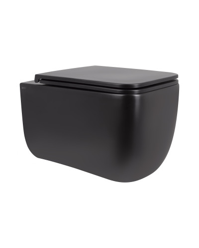 Унитаз подвесной Qtap Gemini безободковый с сиденьем Soft-close QT2533076EUQMB