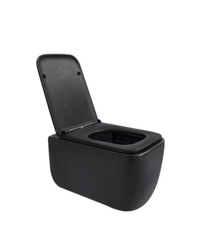 Унитаз подвесной Qtap Gemini безободковый с сиденьем Soft-close QT2533076EUQMB