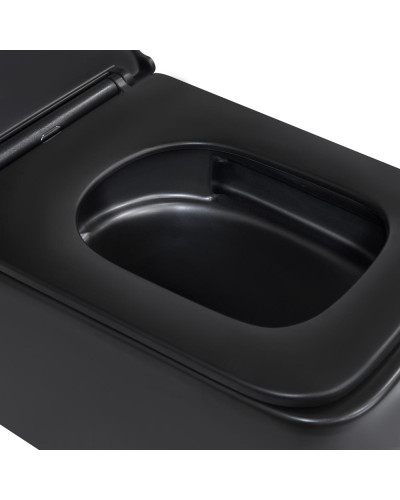 Унитаз подвесной Qtap Gemini безободковый с сиденьем Soft-close QT2533076EUQMB