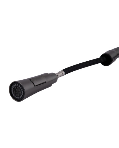 Смеситель для кухни Qtap Vlasta New с выдвижным изливом QTVLA344GMB45647 Gunmetal Black PVD