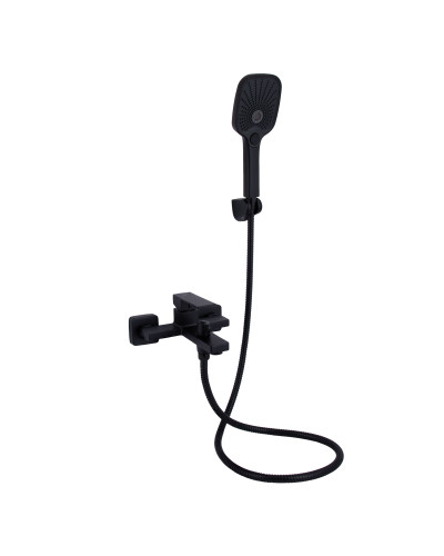 Смеситель для ванны Qtap Gemini (c душевым гарнитуром) QTGEM259BLM45682 Black Matt