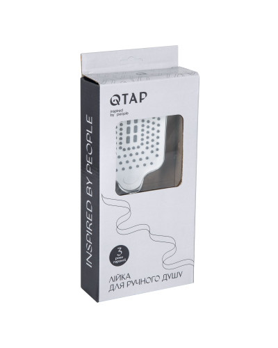 Лейка для ручного душа Qtap Rucni 245x95 мм прямоугольная QTRUC125CRM45779 Chrome/White