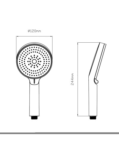 Лейка для ручного душа Qtap Rucni D 130 мм округлая QTRUC125BLM45951 Black Matt
