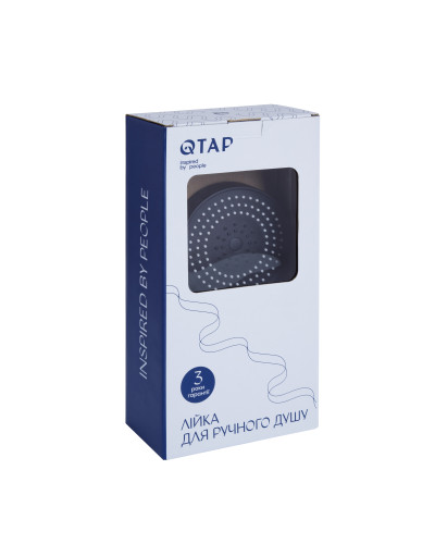 Лейка для ручного душа Qtap Rucni D 130 мм округлая QTRUC125BLM45951 Black Matt
