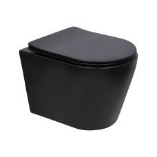 Унитаз подвесной Qtap Scorpio Ultra Quiet с сиденьем с сиденьем Soft-Close MATT BLACK QT14332380AMB