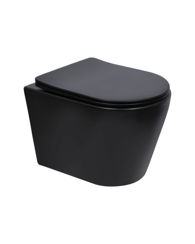 Унитаз подвесной Qtap Scorpio Ultra Quiet с сиденьем с сиденьем Soft-Close MATT BLACK QT14332380AMB