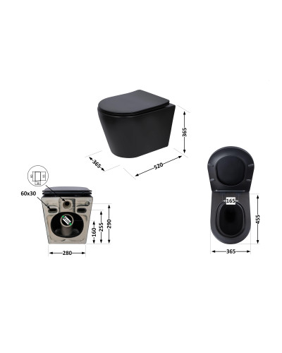 Унитаз подвесной Qtap Scorpio Ultra Quiet с сиденьем с сиденьем Soft-Close MATT BLACK QT14332380AMB