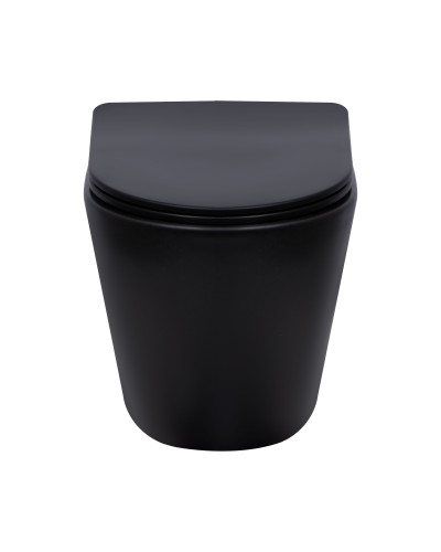 Унитаз подвесной Qtap Scorpio Ultra Quiet с сиденьем с сиденьем Soft-Close MATT BLACK QT14332380AMB