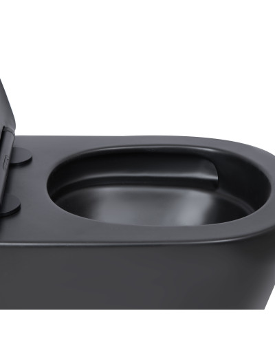 Унитаз подвесной Qtap Scorpio Ultra Quiet с сиденьем с сиденьем Soft-Close MATT BLACK QT14332380AMB