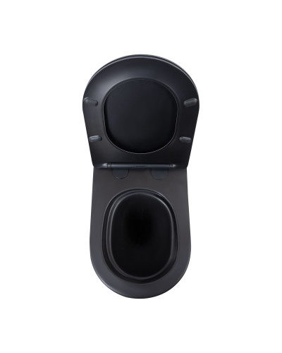Унитаз подвесной Qtap Scorpio Ultra Quiet с сиденьем с сиденьем Soft-Close MATT BLACK QT14332380AMB
