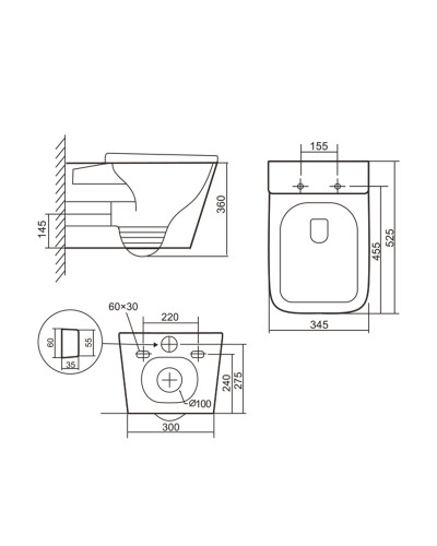 Унитаз подвесной Qtap Tern Ultra Quiet с сиденьем с сиденьем Soft-Close WHITE QT17332303AW