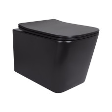Унитаз подвесной Qtap Tern New Ultra Quiet с сиденьем с сиденьем Soft-Close MATT BLACK QT17332303ASMB