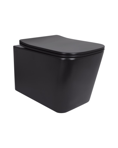 Унитаз подвесной Qtap Tern New Ultra Quiet с сиденьем с сиденьем Soft-Close MATT BLACK QT17332303ASMB