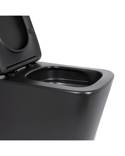Унитаз подвесной Qtap Tern New Ultra Quiet с сиденьем с сиденьем Soft-Close MATT BLACK QT17332303ASMB