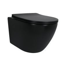 Унитаз подвесной Qtap Robin New Ultra Quiet с сиденьем с сиденьем Soft-Close MATT BLACK QT13332381АSMB