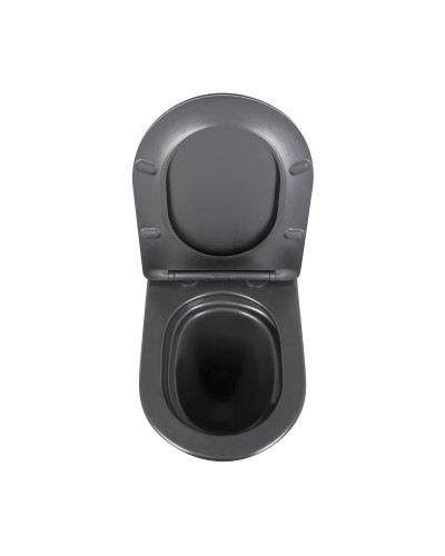 Унитаз подвесной Qtap Robin New Ultra Quiet с сиденьем с сиденьем Soft-Close MATT BLACK QT13332381АSMB
