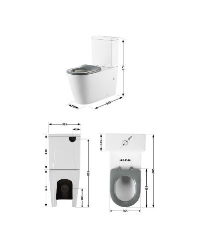 Унитаз напольный Qtap Freedom инклюзивный Rimless безободковый с сиденьем Soft-Close WHITE QT22226098W