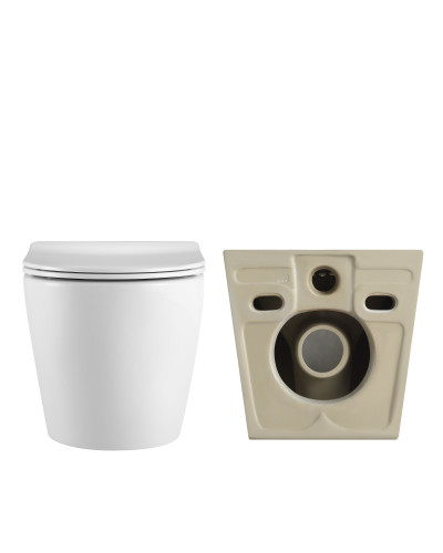 Унитаз подвесной Qtap Robin Ultra Quiet безободковый с сиденьем Soft-close 520x365x365 мм WHITE