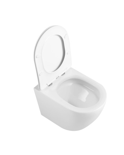 Унитаз подвесной Qtap Robin Ultra Quiet безободковый с сиденьем Soft-close 520x365x365 мм WHITE