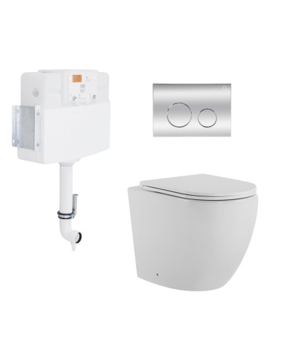Готовое решение Qtap для ванной комнаты: напольный безбачковый унитаз Robin Ultra Quiet + бачок скрытого монтажа