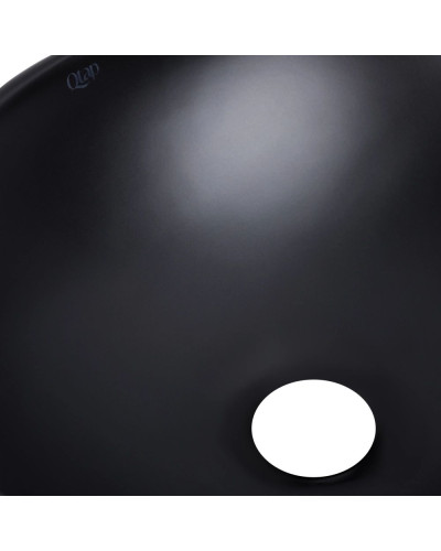 Комплект Qtap Dove: Раковина накладная овальная 410x335x145 мм Matt Black + Донный клапан PU03