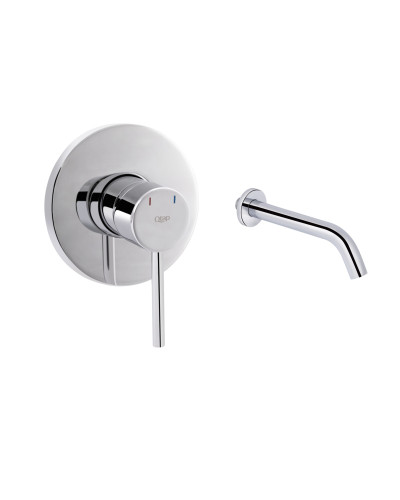 Комплект для умывальника Qtap Spring Chrome: Смеситель QTSPRCRM 0101 +  излив QTVYT246CRM45930